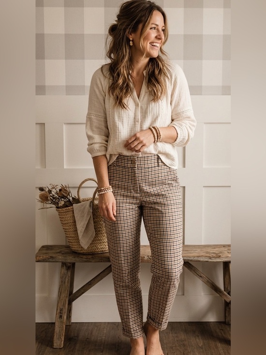 Margaux Lonnenburg Pants - Margaux‎ Designer Checkered Chinos Size 2